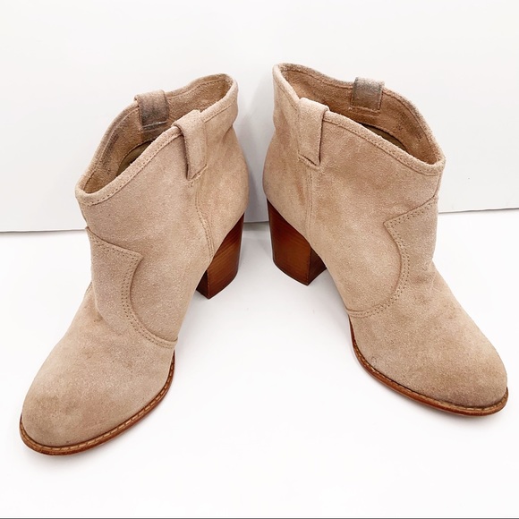 {Splendid} Rugged Suede Cowboy Ankle Booties - Picture 6 of 16